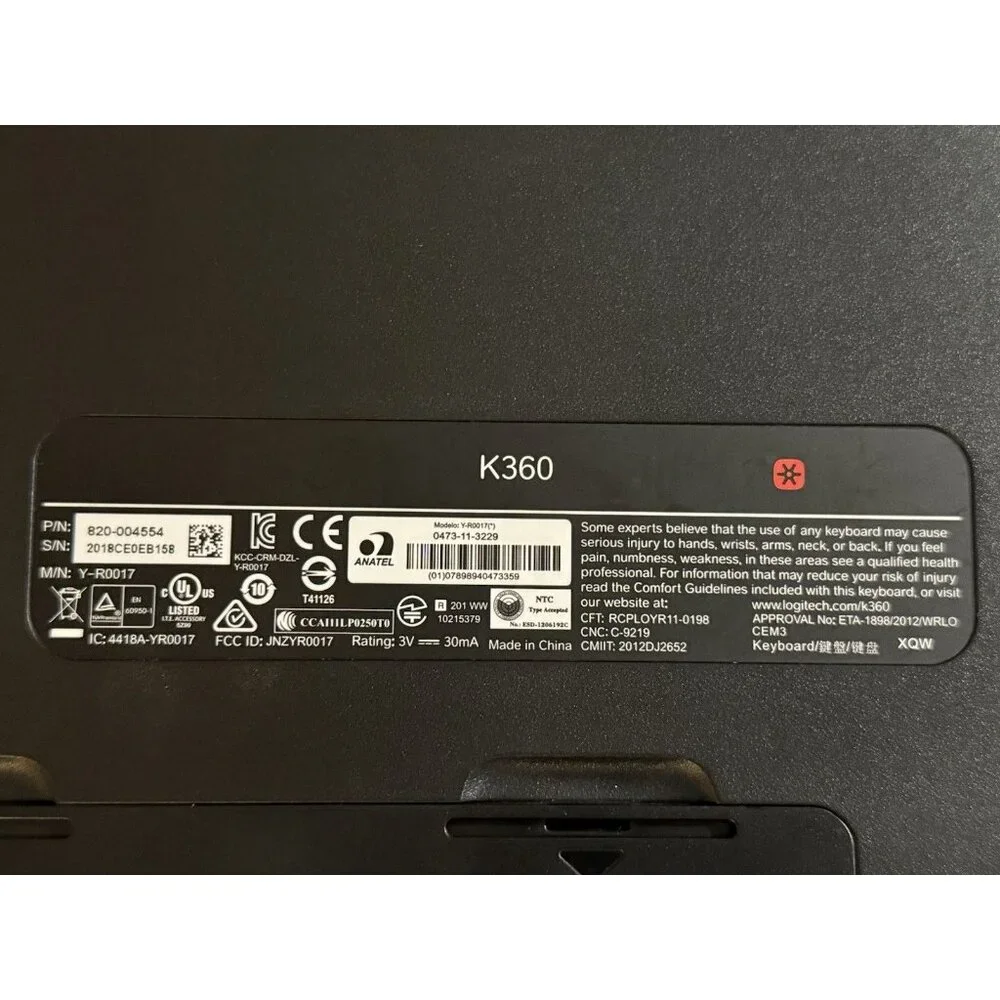 Logitech K360 Wireless Keyboard without dongle